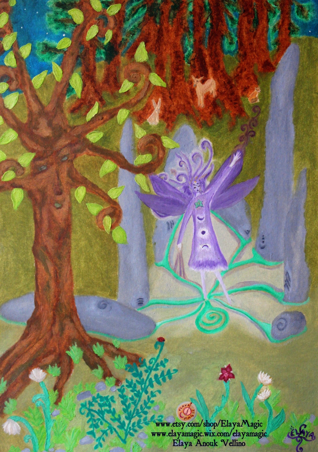 Violet Fairy Ceremony- Poster Proposition and Fairy Blessings ( a little text )- Art from "The Book of Fairies"-