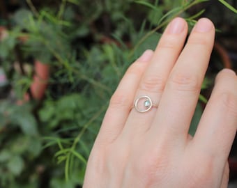 Silver Plated Ring with Labradorite* Eclipse Ring* Indian Ring* Size 7