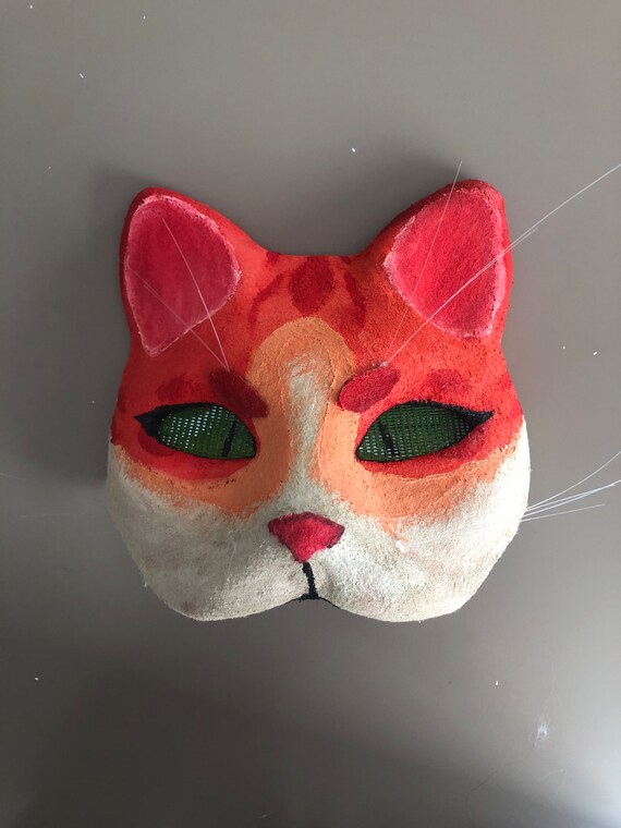 Orange and White Cat Mask for Sale by TinkerandBone