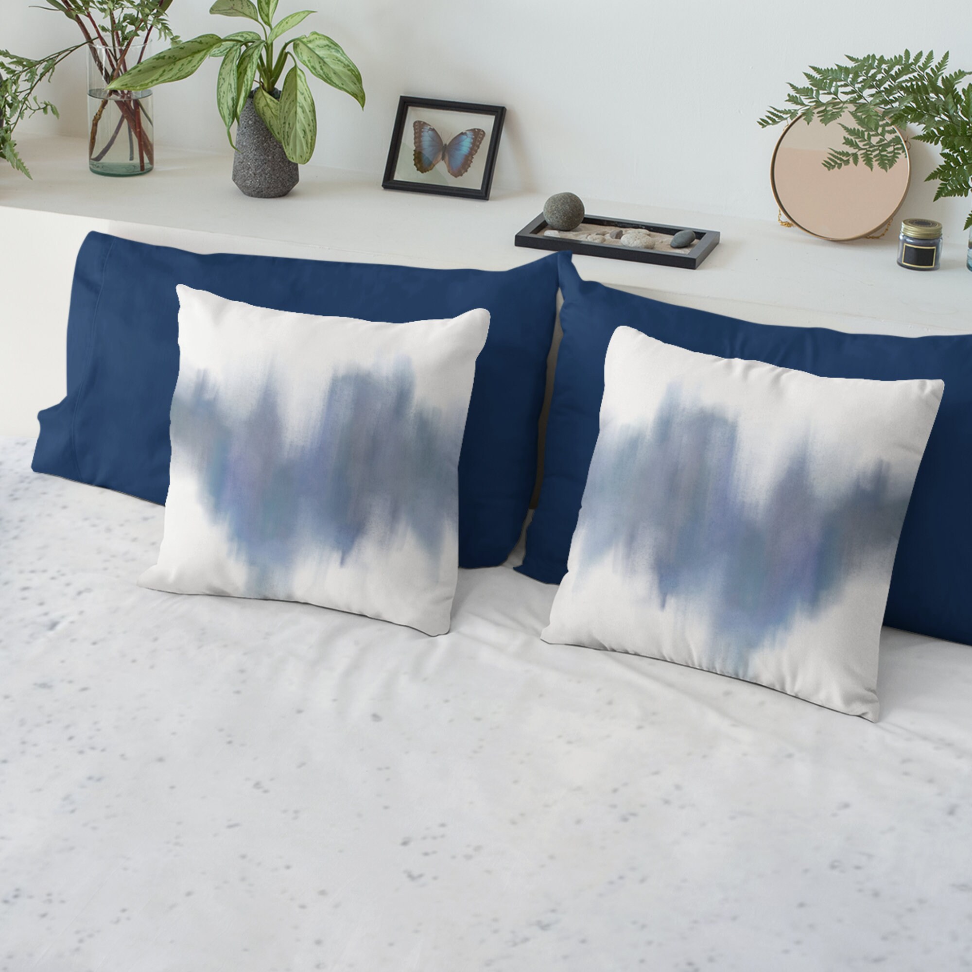 Blue and Lavender Gradient Pillow Case Faux Suede Square Etsy