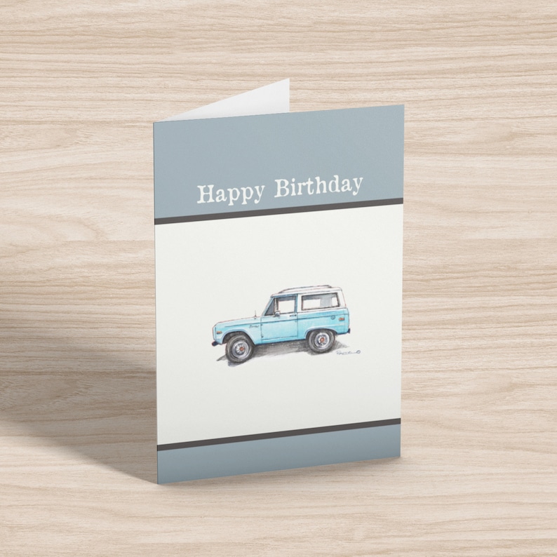 Ford Bronco. Birthday Card. Digital Download. Truck Blank Etsy