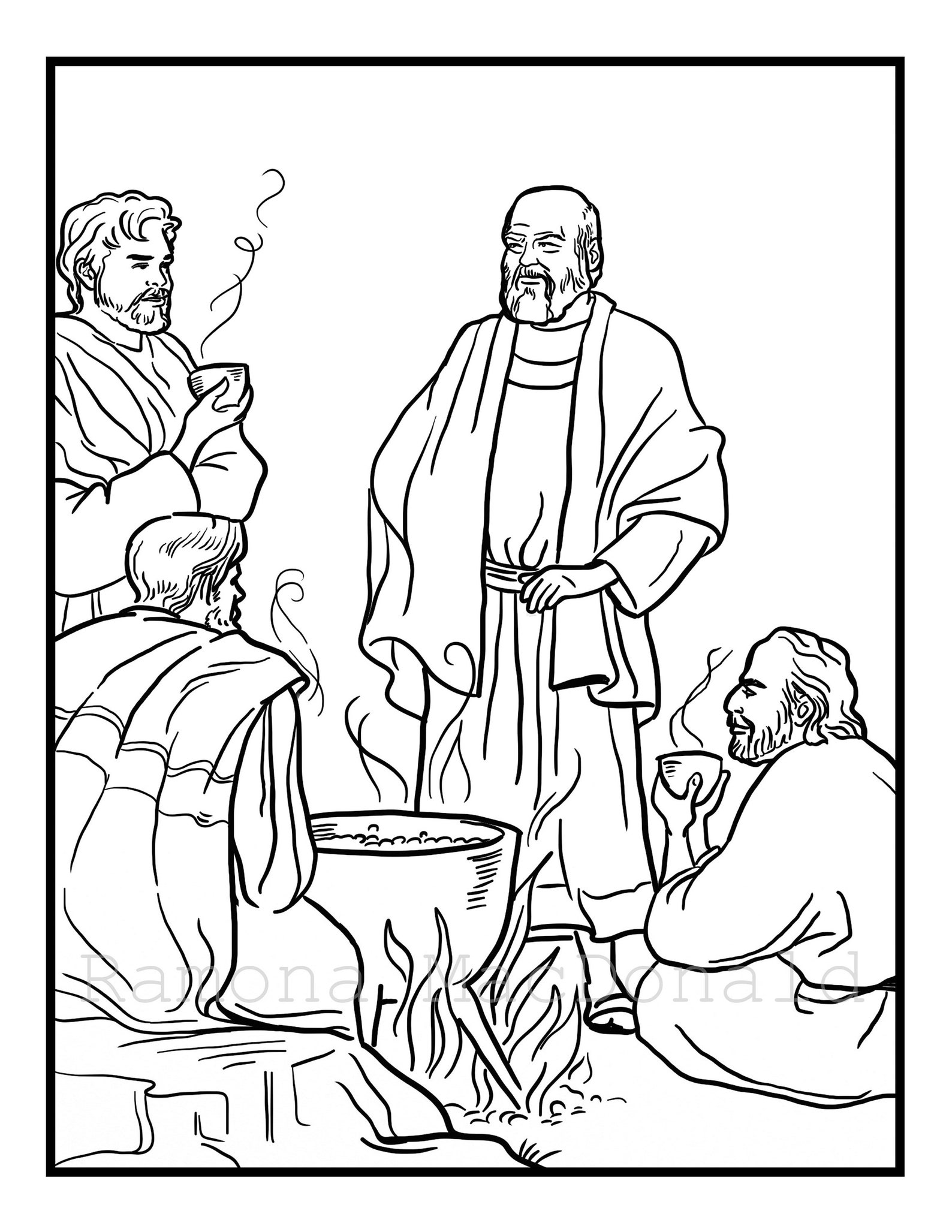 Elisha and the Prophets Coloring Pages Bible Coloring Page | Etsy