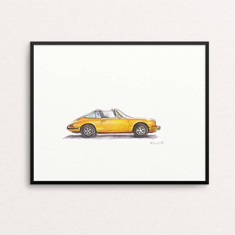 Porsche Art Print Pencil Sketch Car Print Car Lover Gift