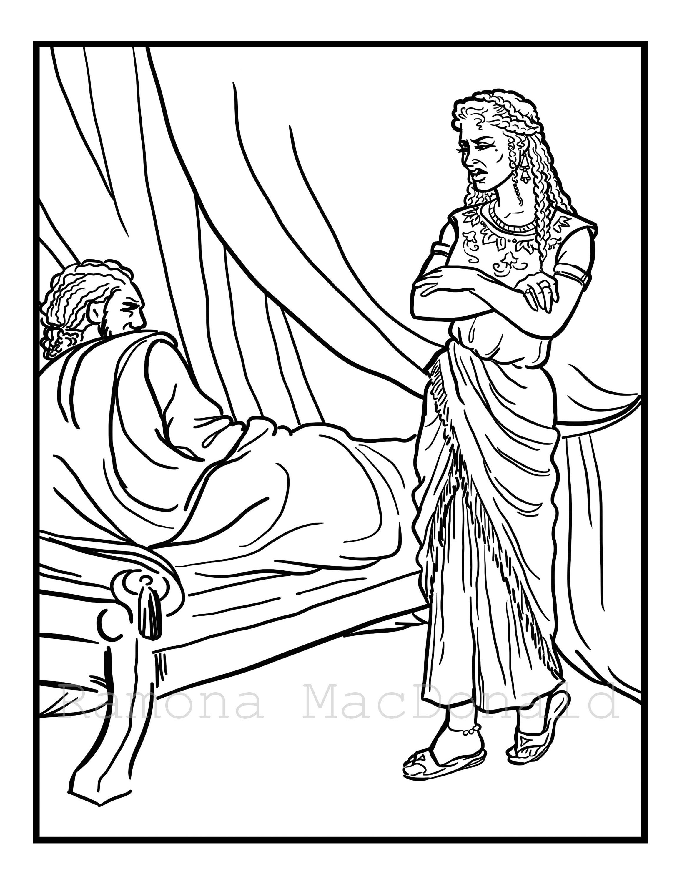 Ahab and Jezebel Printable Coloring Pages Bible Coloring Etsy