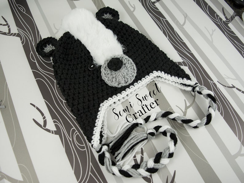Crochet Pattern Crochet Hat Pattern Crochet Skunk Pattern Etsy