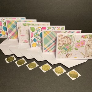 Osterkarten und Umschläge mit Briefumschlag, süßes Osterkartenset, leere handgemachte Osterkarte, 6er-Set