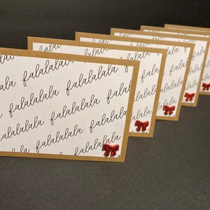 Falalalala Christmas Cards and Envelopes with Envelope Seals, Christmas Cards Set, Handmade Christmas Cards and Envelopes, Blank, Set of 6
