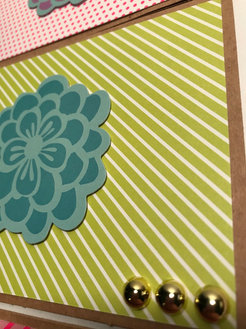 Flower Notecards with Envelopes and Envelope Seals Blank Handmade Floral Notecards Set of 3