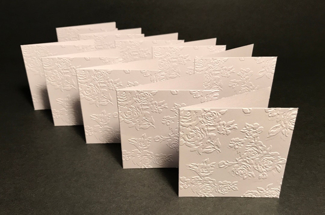3x3 Mini Flower Embossed Cards and Envelopes With Envelope Seals, Small