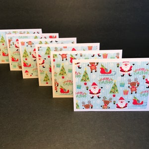 Cartões e envelopes de feliz Natal com selos de envelope, conjunto de cartões de Natal, cartões e envelopes de Natal feitos à mão, em branco, conjunto de 6