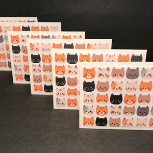 Cat Cards and Envelopes with Envelope Seals, Blank Cat Cards, Cat Greeting Card Set, Handmade Blank Note Cards and Envelopes, Set of 6