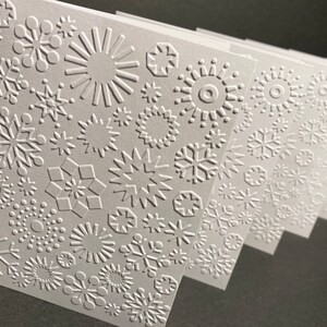 Biglietti e buste di Natale in rilievo con fiocchi di neve e sigilli per buste, set di biglietti di Natale, biglietti di auguri di Natale fatti a mano, vuoti, set da 6