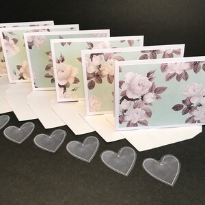 Bloemenkaarten en enveloppen met envelopzegels, bloemenkaartenset, botanische kaartenset, handgemaakte blanco notitiekaarten en enveloppen, set van 6