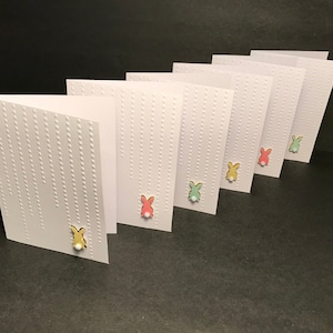 Cartões e envelopes de coelhinho da Páscoa em relevo com selos de envelope, lindo conjunto de cartões de Páscoa, cartões de nota de Páscoa em branco feitos à mão, conjunto de 6