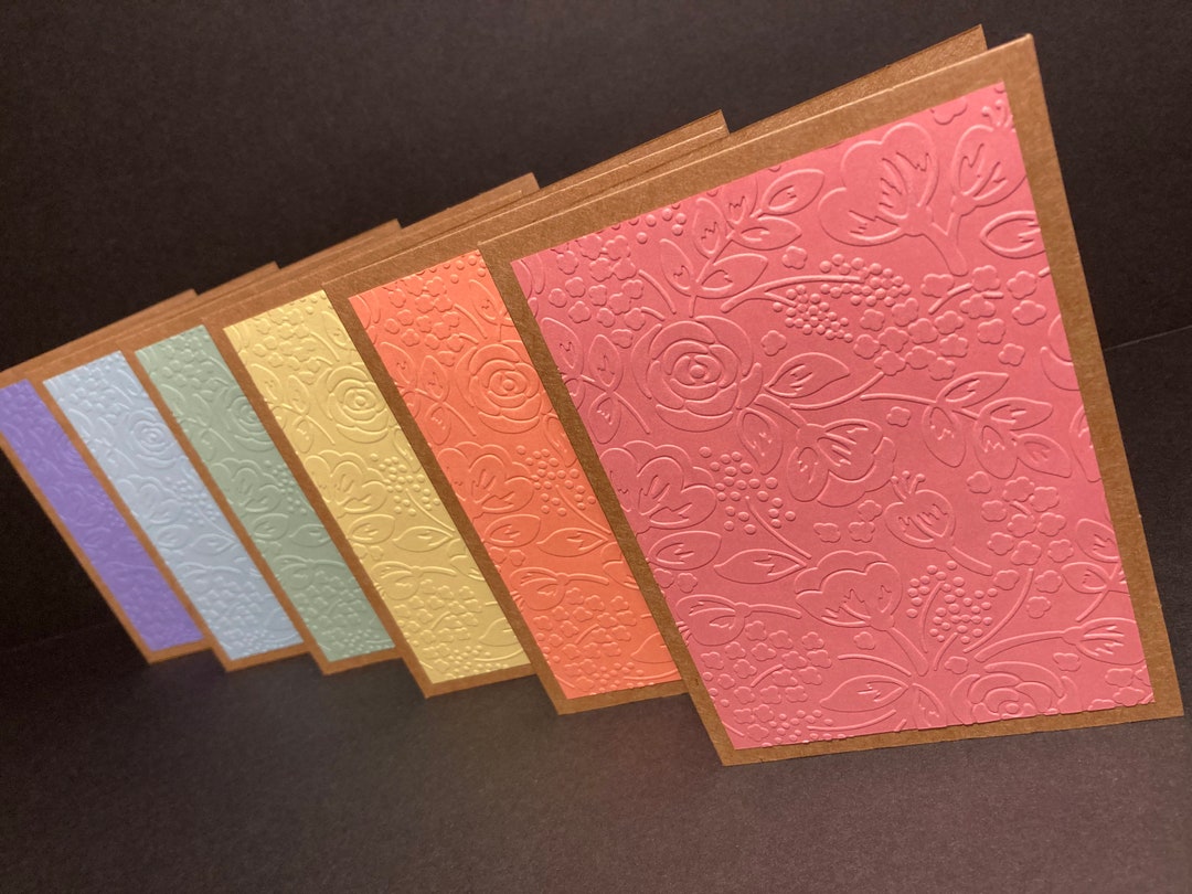 Flower Embossed Cards and Envelopes With Envelope Seals Etsy