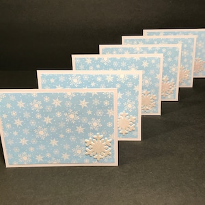 Snowflake Christmas Cards and Envelopes with Envelope Seals, Christmas Card Set, Handmade Christmas Cards and Envelopes, Blank, Set of 6