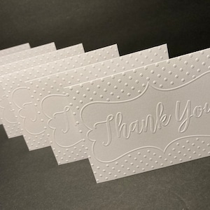 Cartes et enveloppes de remerciement gaufrées avec scellés pour enveloppes, jeu de cartes de remerciement simples, cartes de correspondance et enveloppes vierges faites main, lot de 6
