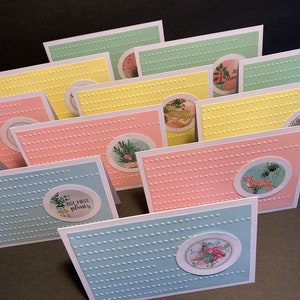 Tarjetas y sobres de amistad con sellos de sobre, juego de tarjetas de felicitación de aliento, tarjetas y sobres en blanco hechos a mano, juego de 12