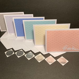 Thank You Cards and Envelopes with Envelope Seals, Embossed Thank You Card Set, Handmade Blank Thank You Note Cards and Envelopes, Set of 6