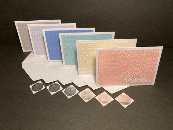 Thank You Cards and Envelopes With Envelope Seals, Embossed, Thank You  Greeting Card Set, Handmade Blank Note Cards and Envelopes, Set of 6 