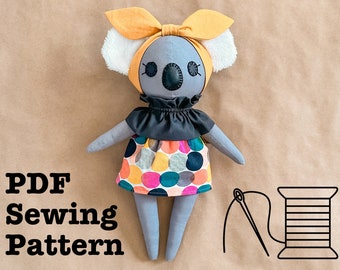 13.5” Koala Heirloom Doll PDF Sewing Pattern Digital Download