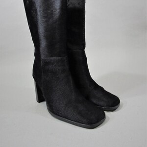 Black calf hair booties discount