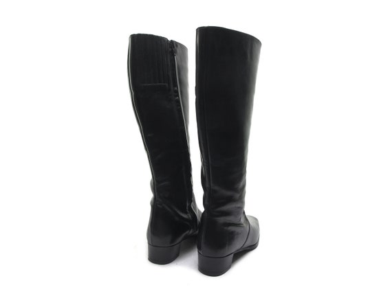 BLaCk ItaLian leather SquaRe toe kNee HigH boots … - image 6