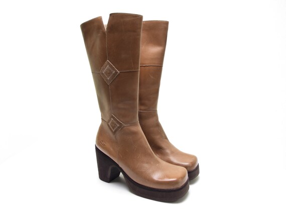 Skechers 90s Platform Boots SUPER CHUNKY HEEL Boots Tall - Etsy