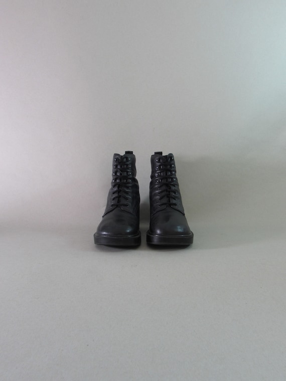 BUTTERY SOFT 90s leather boots platform boots blac