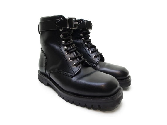 90s combat boots motorcycle boots ITALIAN Leather… - image 2