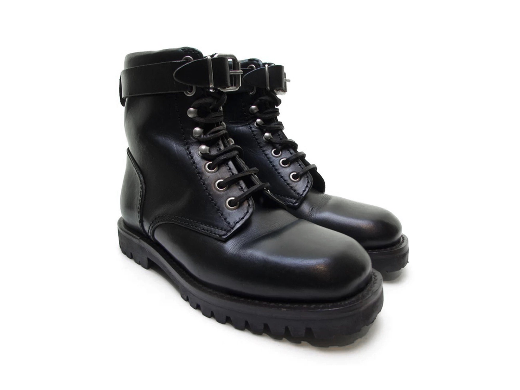 90s Combat Boots Motorcycle Boots ITALIAN Leather Boots