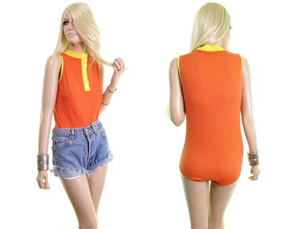 60s Go Go leotard 60s bodysuit 60s mod top mod par