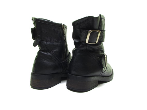 STEVE MADDEN Boots Black Motorcycle Boots With Buckle - Etsy Canada