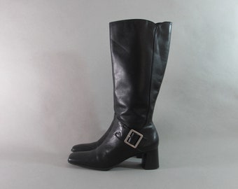 black platform gogo boots
