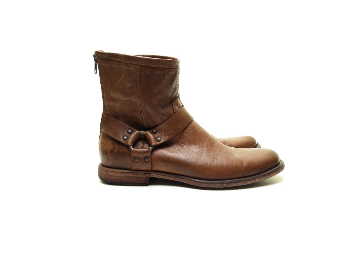 cognac moto boots