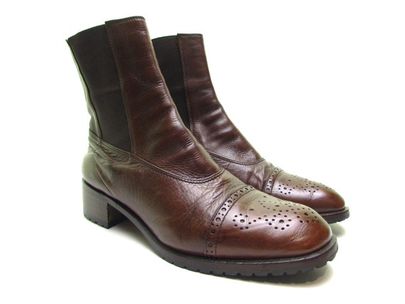 Handmade Italian leather oxford boots chelsea beat