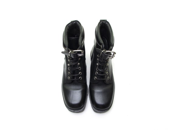 90s combat boots motorcycle boots ITALIAN Leather… - image 9