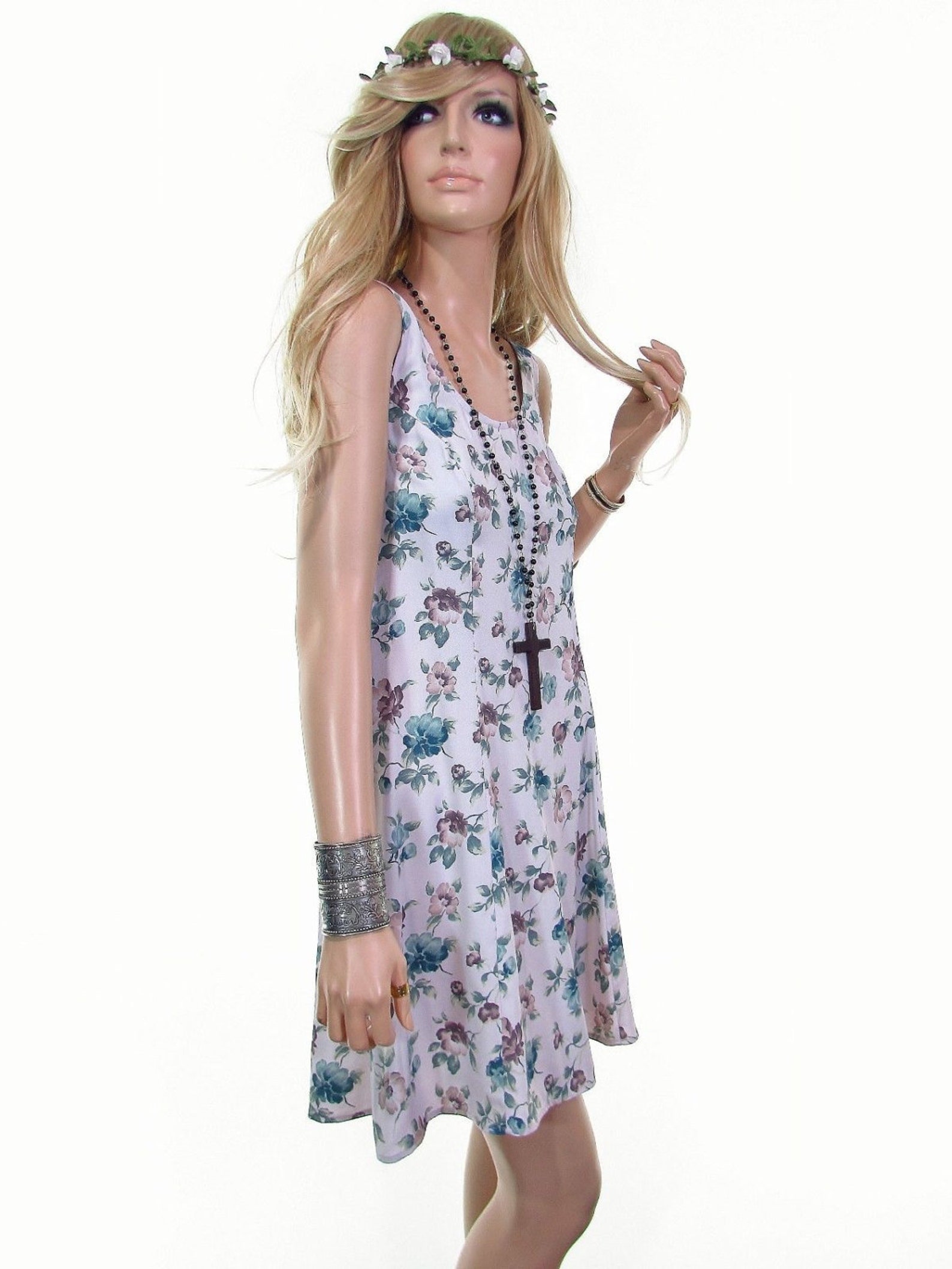 90s Floral Babydoll Dress 90s Grunge Dress Fit and Flare Etsy