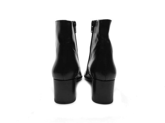 Black 90s sQuaRe toe booTs Made in ITaLY Designer… - image 6