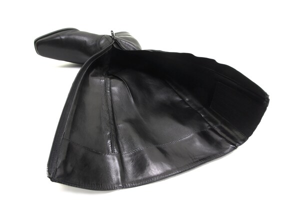 BLaCk ItaLian leather SquaRe toe kNee HigH boots … - image 9