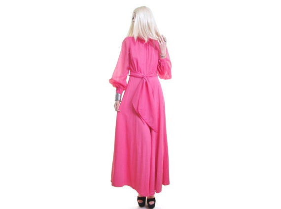 pink jumpsuit 70s jumpsuit coral pink sheer poet s