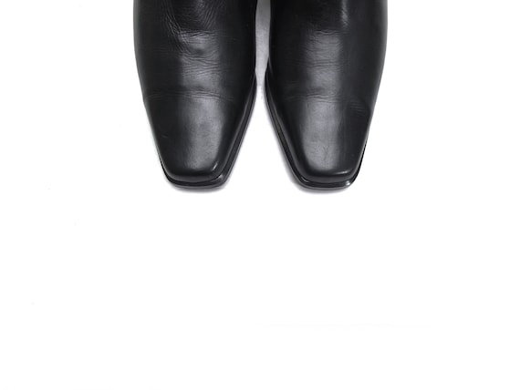 BLaCk ItaLian leather SquaRe toe kNee HigH boots … - image 5