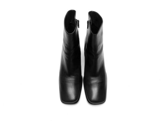 Black 90s sQuaRe toe booTs Made in ITaLY Designer… - image 1