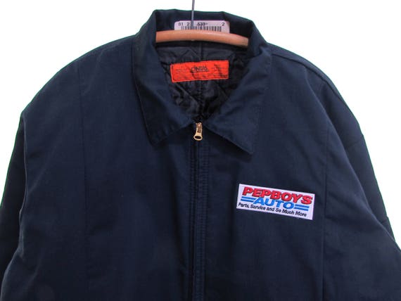 PEP BOYS quilted mechanic jacket chore coat blue q