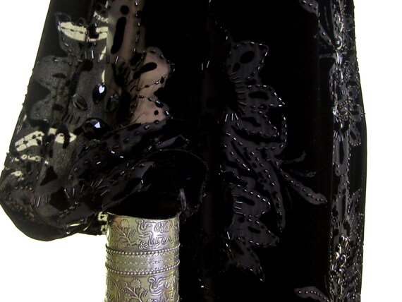 SHEER SILK cocktail dress /90s silk sheer velvet d