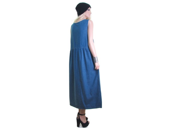 90s denim dress pure COTTON chambray dress normcor