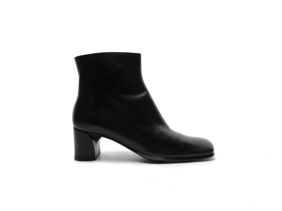 Italian Leather 90s SQuarE Toe AnKle BooTs with C… - image 5