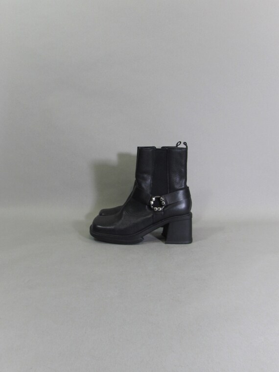 motorcycle boots platform boots ROCKER boots leath