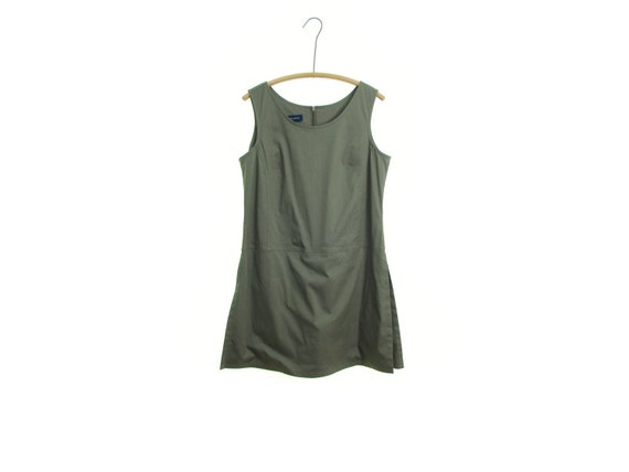 Olive Green SKORT dress vintage 90s cotton dress 9