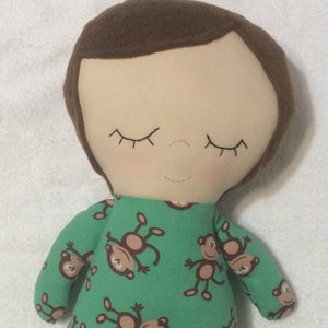 Handmade 12” Dante Baby Boy Softie | Baby Toy Fabric Squeaker Toy | Baby Shower Gift